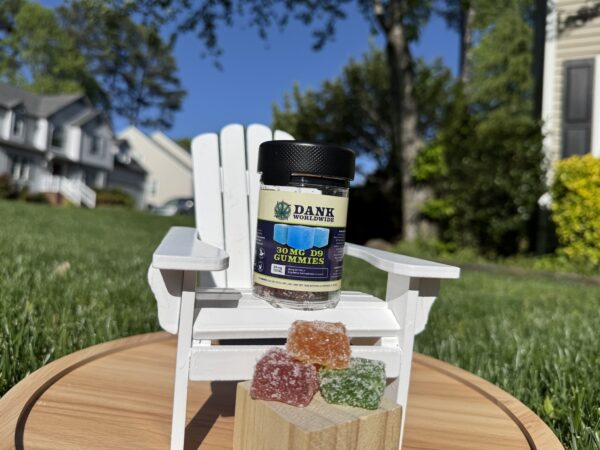 a product photo of the 30mg gummies in a container