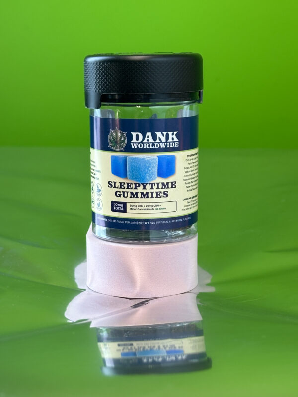 product photo of the sleepytime gummies in a container